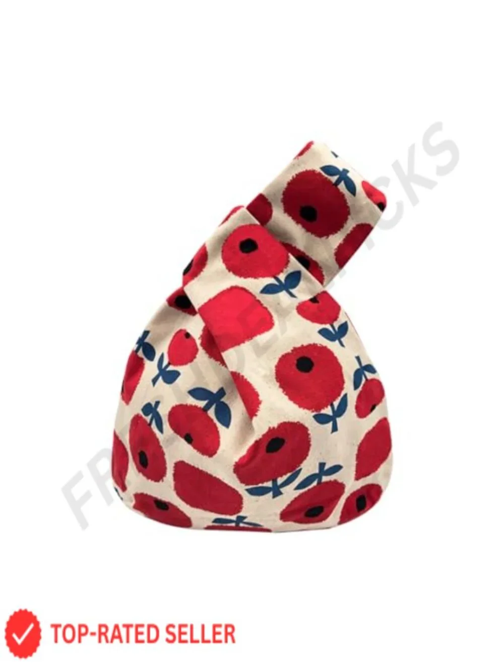 Canvas Japanese Pattern Knot Pouch Wristlet Tote Purse